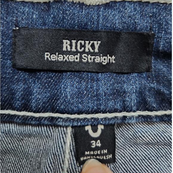 True Religion Ricky Relaxed No Flap Dark Wash Jeans 34W×34L - Picture 5 of 5